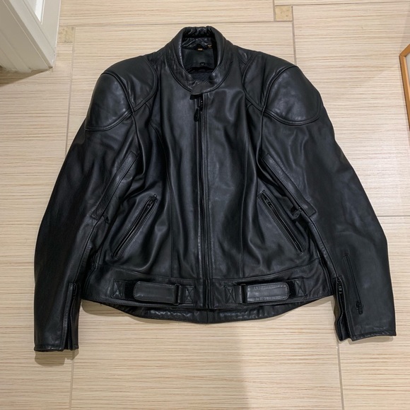 Hjc leather motorcycle jacket Clearance